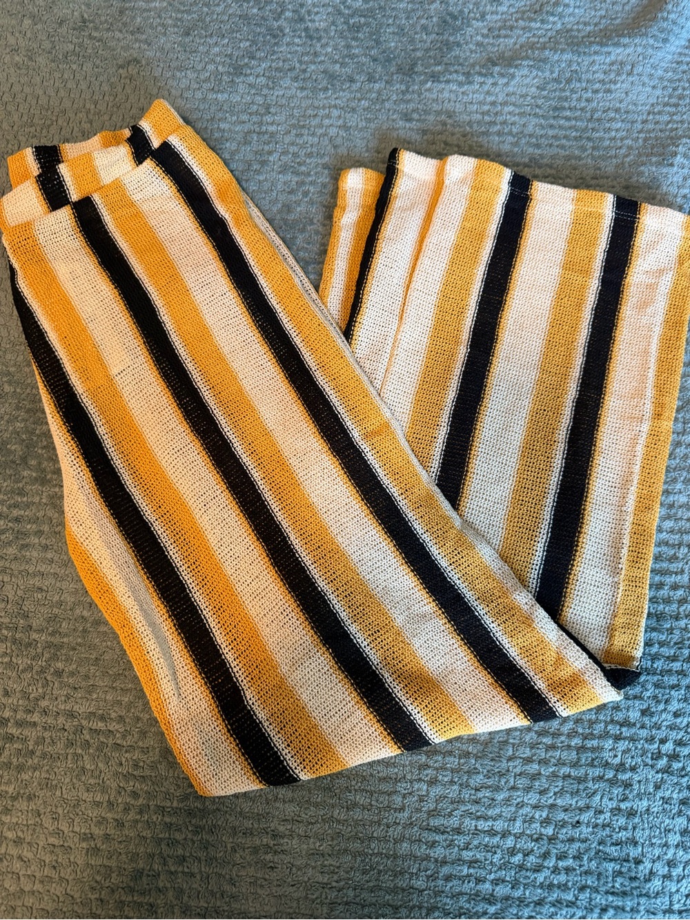 Zara Rustic Wide-Leg Striped Trousers - Picture 4 of 6